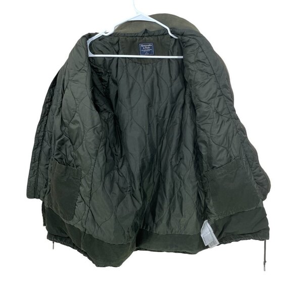 Abercrombie & Fitch Men Sz S Military‎ Hooded Quilted Lining Canvas Field Jacket - Picture 8 of 9